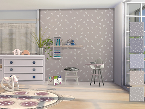 Sims 4 — The Cutie - Wallpaper I by ung999 — The Cutie - Wallpaper I Color Options : 5 Located at : Wall / Wallpaper