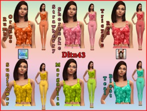Sims 4 — NyGirlS4 Draped Crop Tank Floral Recolors - mesh needed by dltn43 — This is a recolor of NyGirlS4 Draped Crop