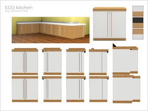 Sims 4 — [ECO kitchen] - counter 01 by Severinka_ — Kitchen counter with vertical handles 10 modules Build/Buy category: