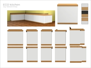 Sims 4 — [ECO kitchen] - counter 04 by Severinka_ — Kitchen counter without handles 10 modules Build/Buy category: