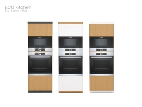 Sims 4 — [ECO kitchen] - high cabinet 02 by Severinka_ — High cabinet with built-in appliances v02 Build/Buy category: