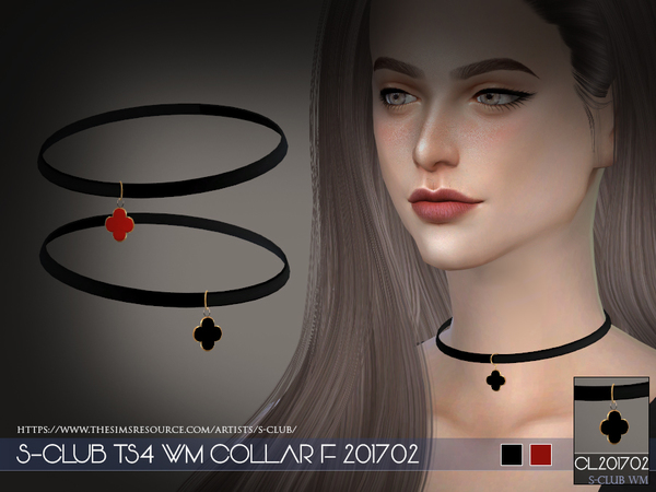 Sims 4 — S-Club ts4 WM Collar F 201702 by S-Club — Collar 2 colors for girls, enjoy, thank you.