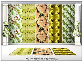 Sims 3 — Pretty Flowes 2_marcorse by marcorse — Five collected floral patterns for your Sim decor. All are found in