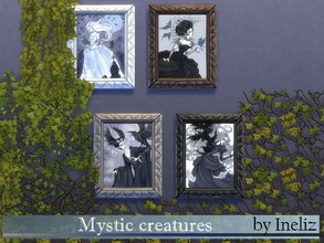 Sims 4 — Mystic creatures by Ineliz — A set of 4 portraits in gothic style.