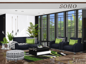Sims 4 — Soho Living Room by NynaeveDesign — A living room that gives off a contemporary vibe is a pleasure to return