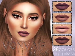 Sims 4 — Vonvair Lipstick by taraab — A new lipstick design that comes in 28 colors! Available for sims aged teen to