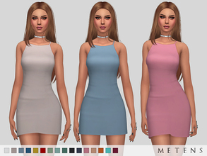 Sims 4 — Sullivan Dress by Metens — Comes in 16 colours. EA mesh edit by me I hope you like it! :) Please if you notice