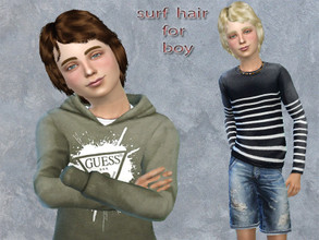 Sims 4 — surf hair for boy by neissy — new hairstyle 8 colors natural compatible with hat