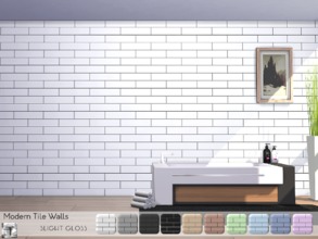 Sims 4 — Modern Tile Walls by Torque3 — These one-half offset modern tile walls have a slight gloss added to them for a