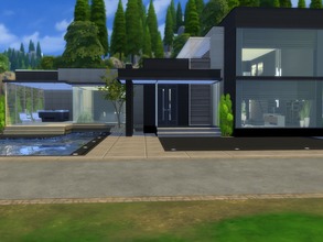Sims 4 — Layton by Suzz86 — Modern Home featuring kitchen with breakfast bar ,dining area and livingroom with fireplace.