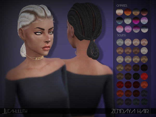 Sims 4 — Leahlillith Zendaya Hair by Leah_Lillith — Zendaya Hair All LODs works with hats avilable for males and females