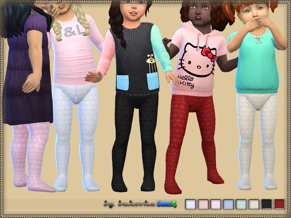 Sims 4 — Tights Bows by bukovka — I badly lacked tights for kids. I decided to correct this shortcoming. Pantyhose with