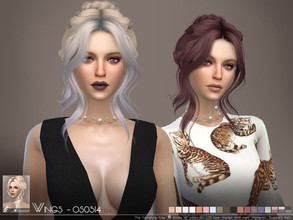 Sims 4 — WINGS-OS0514 by wingssims — This hair style has 18 kinds of color File size is about 11MB Trying to make dish