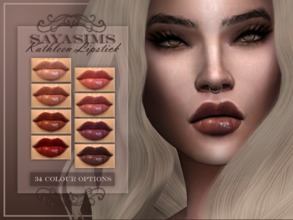 Sims 4 — Kathleen Lipstick by SayaSims — 34 Colour options Custom Thumbnail Works with all skins and overlays Teen to