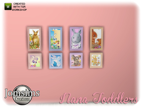 Sims 4 — nana toddlers wall paintings by jomsims — nana toddlers wall paintings. bunny collection.