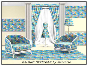 Sims 3 — Oblong Overload_marcorse by marcorse — Geometric pattern: repeat design of rectangle shapes in green,blue,orange