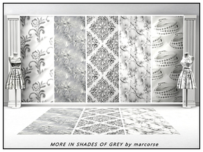 Sims 3 — More in Shades of Grey_marcorse by marcorse — Five more patterns in shades of grey. Silver Medeallion is found