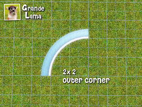 Sims 3 — Poolside - 2x2 outer corner by GrandeLama — Part of the GrandeLama Poolside set.