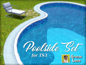 Sims 3 — GrandeLama Poolside set by GrandeLama — A set of 13 fences that work like a pool border, to complete and