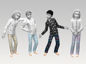 Sims 4 — Child pyjama bottoms v1 by amberleilani — Patterned pyjama bottoms, male and female designs together. Part of a