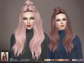 Sims 4 — WINGS-OS0520 by wingssims — This hair style has 21 kinds of color File size is about 16MB Hope you like it!