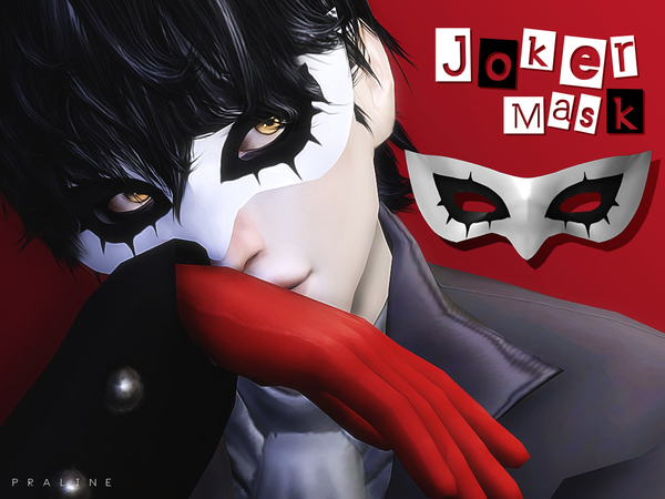 Sims 4 — Joker Mask by Pralinesims — Mask inspired by Persona 5.
