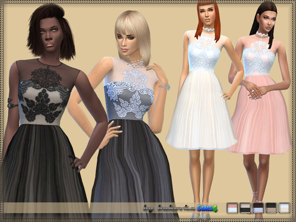 Sims 4 — Dress Transparent Skirt by bukovka — Dress with an extra transparent skirt. It is installed autonomously, a new