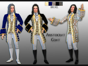 Sims 4 — Bruxel - Aristocrat Coat by Bruxel — Aristocrat noble coat worn in the 17th century. A long jacket with large