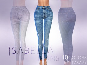 Sims 4 — Isabella Jeans by taraab — A new jeans design that comes in 10 colors! Available for sims aged teen to elder and