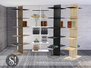 Sims 4 — Solatium bookcase 2 by SIMcredible! — by SIMcredibledesigns.com available at TSR 3 colors variations