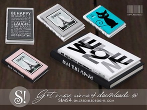 Sims 4 — Solatium books by SIMcredible! — by SIMcredibledesigns.com available at TSR 5 colors variations