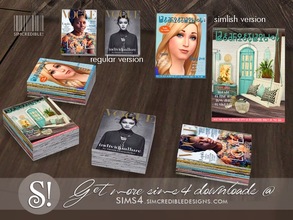 Sims 4 — Solatium magazines by SIMcredible! — by SIMcredibledesigns.com available at TSR 4 colors variations