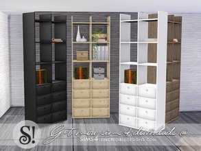 Sims 4 — Solatium bookcase 1 by SIMcredible! — by SIMcredibledesigns.com available at TSR 4 colors variations