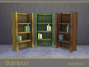 Sims 4 — Bamboo Bookcase by soloriya — Bamboo bookcase with some books. 3 color variations. Part of Bamboo set. Category: