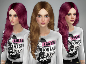 Sims 4 — Lisa - Female Hairstyle Version B by Cazy — Hairstyle for Female, Teen through Elder. All LOD and hats fitted