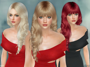 Sims 4 — Lisa - Female Hairstyle Set by Cazy — Hairstyles for Female, Teen through Elder. All LOD and hats fitted mesh