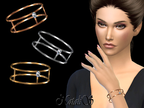 Sims 4 — NataliS_Skinny double bracelet with crystal by Natalis — Skinny double bracelet with crystal. FT-FA-YA 3 colors.