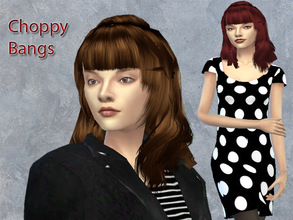 Sims 4 — choppy bangs by neissy — new hairstyle 14 colors compatible with hat EA mesh converted and modified from other