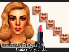Sims 4 — Lipstick Made in Italy - Vintage Glamour SP needed by massy76it2 — 6 colors for your lips 