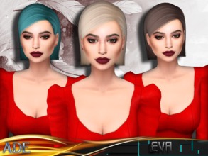 Sims 4 — Ade - Eva by Ade_Darma — New Hair mesh ll 27 colors ll Support HQ ll no morph ll smooth bones assignment ll