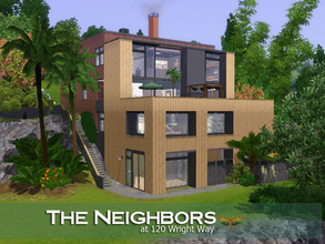 Sims 3 — The Neighbors at 120 Wright Way by fredbrenny — Wright Way in Sunset Valley is a street with difficult builds. I