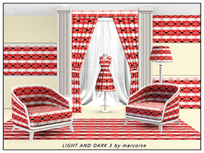 Sims 3 — Red Discs_marcorse by marcorse — Geometric pattern: simple geometric design of flattened discs in red and white.