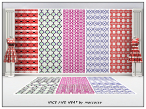 Sims 3 — Nice and Neat_marcorse by marcorse — Five neat and compact Geometric patterns. [If you do not wish to download