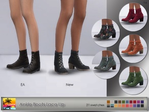 Sims 4 — Ankle Boots Lace Up by Elfdor — - 21 swatches - new mesh (EA edit) - maxis match - base game compatible -