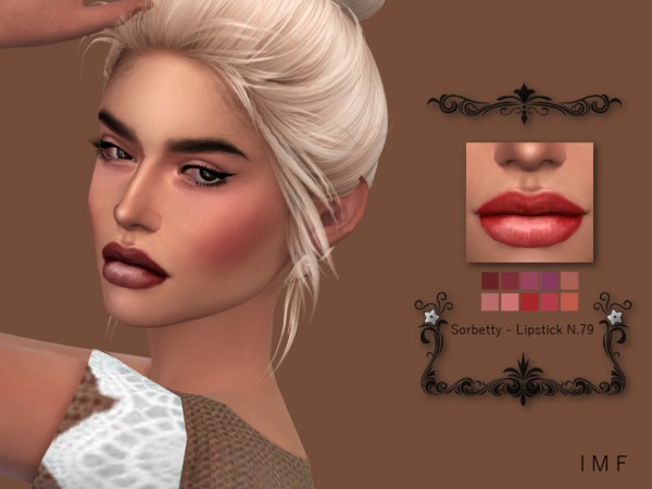 Sims 4 — IMF Sorbetty Lipstick N.79 by IzzieMcFire — Sorbetty Lipstick N.79 contains 10 colors. Standalone item with