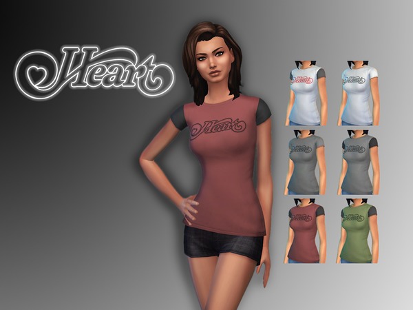 Sims 4 — Heart T-Shirt by zombie_potatoes — A band shirt for your sims
