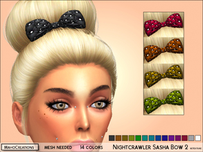 Sims 4 — Nightcrawler Sasha Bow Retexture 2 - mesh needed by MahoCreations — - one texture - 14 colors - the mesh is not