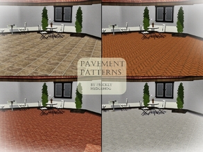 Sims 3 — Pavement Patterns by Prickly_Hedgehog — 4 different paving patterns. 3 recolorable channels.