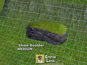 Sims 3 — GrandeLama Shale Grassy Boulder - MEDIUM by GrandeLama — part of GrandeLama Grassy Boulders set
