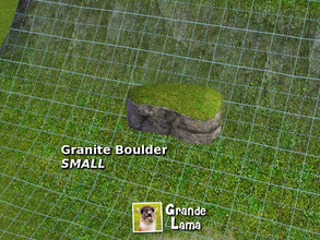 Sims 3 — GrandeLama Granite Grassy Boulder - SMALL by GrandeLama — part of GrandeLama Grassy Boulders set